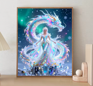 Preview: Diamond Painting Eisdrachen Frau